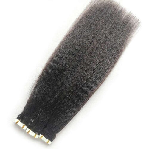 Kinky Straight Tape In Hair Extensions Natural Color 20pcs 50g/package Wholesale 12 tape ins hair kinky straight 12