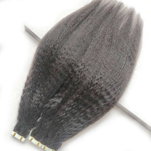 Kinky Straight Tape In Hair Extensions Natural Color 20pcs 50g/package Wholesale 11 tape ins hair kinky straight 14