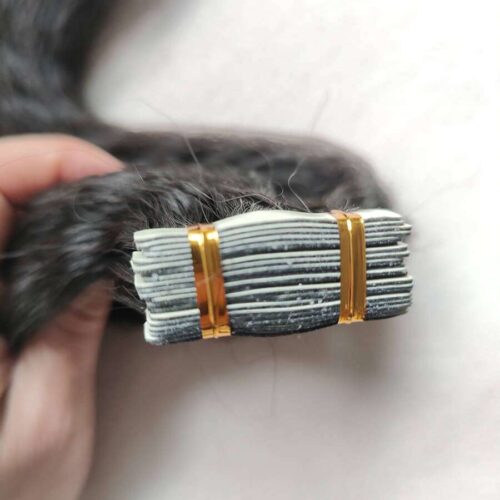 Kinky Straight Tape In Hair Extensions Natural Color 20pcs 50g/package Wholesale 13 Kinky straight Tape In Hair Extensions