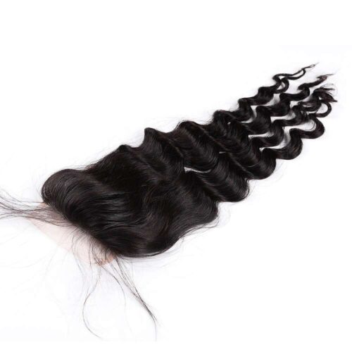 4X4 Transparent Lace Closure Virgin Hair Loose Deep Wave Closure Pre-plucked Hairline With Baby Hair 9 4x4 transparent lace closure loose deep wave
