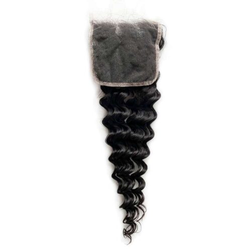 4x4 deep wave closure virgin hair