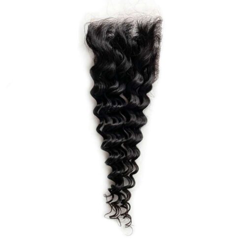 4x4 deep wave closure trasparent lace Virgin Hair