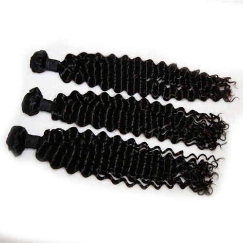 Alternative view of Brazilian Remy Hair Deep Wave Curly Hair Natural Black 1 Bundle