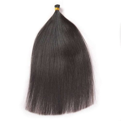 I Tip Hair Extensions Straight Virgin Hair Natural Color 1b 100g/package 10 i tips hair extensions
