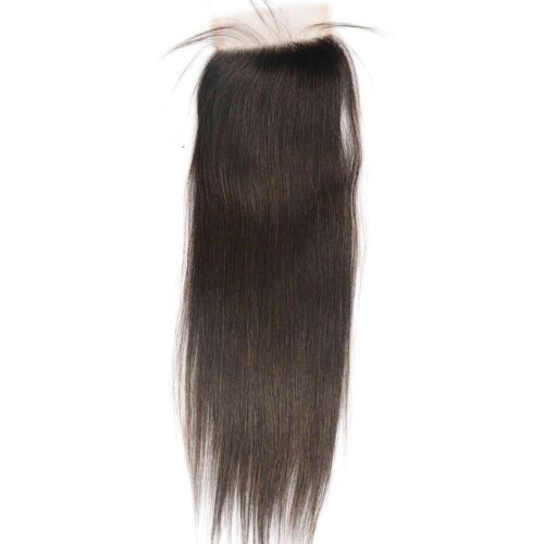 4X4 Transparent Closure Virgin Hair Straight Pre-plucked Baby Hair 13 transparent lace closure straight