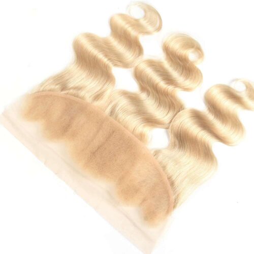 13×4 Transparent Lace Blonde Frontal Bleached Virgin Hair Body Wave Blonde Color 613# 8 blonde frontal hair