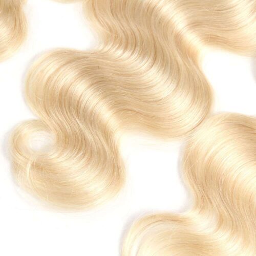 13×4 Transparent Lace Blonde Frontal Bleached Virgin Hair Body Wave Blonde Color 613# 10 613 body wave frontal