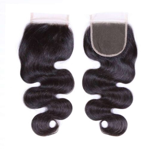 Transparent Lace Closure Remy Hair Body Wave Closure Pre-plucked Baby Hair 6 transparent lace body wave closure