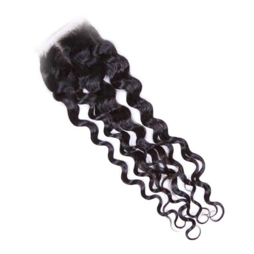 Transparent Lace Closure Remy Hair Italian Curly Hair Closure Pre-plucked Baby Hair 7 italian curly closure