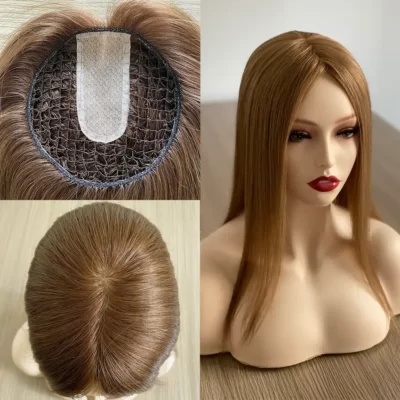 fishnet hair topper top silk parted 6x6