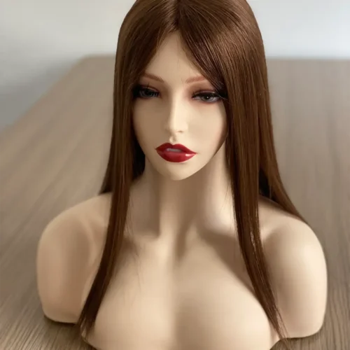 6x6 Fishnet Hair Topper For Women With Thinning Hair Silk Top Parted 15 fishnet hair topper color 8#