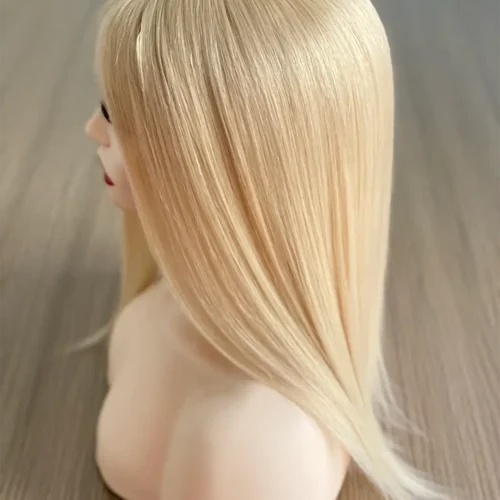 6x6 Fishnet Hair Topper For Women With Thinning Hair Silk Top Parted 16 fishnet hair topper color 613#