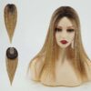 6x6.5 inch Blonde Hair Topper For Women With Thinning Hair Silk Top Parted With wefted Back 13 blonde hair topper