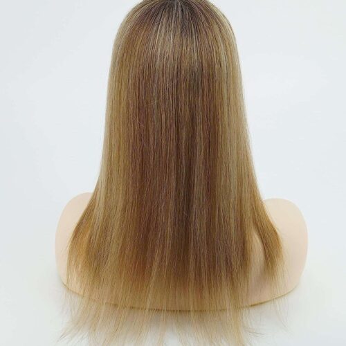 6x6.5 inch Blonde Hair Topper For Women With Thinning Hair Silk Top Parted With wefted Back 10 virgin hair topper silk top