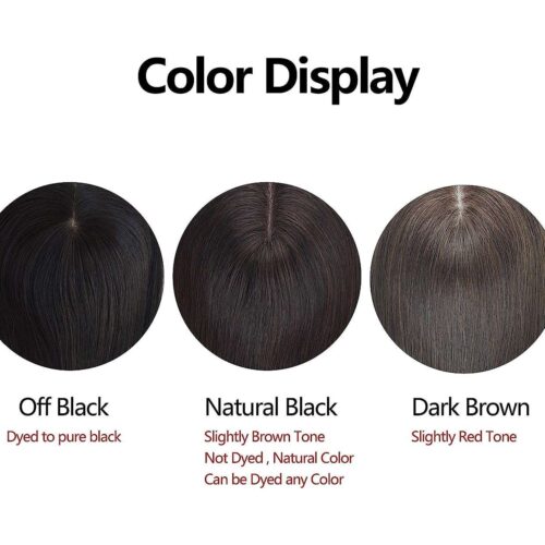 6x6.5 inch Human Hair Topper For Women With Thinning Hair Silk Top Parted With wefted Back 9 hair topper colors