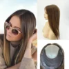 8x8 inch Human Hair Topper For Thinning Hair Silk Top Parted With wefted Back 12 hair topper for thinning hair