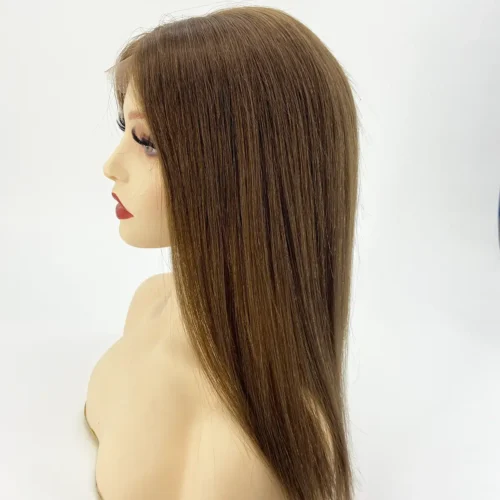 8x8 inch Human Hair Topper For Thinning Hair Silk Top Parted With wefted Back 10 hair topper for thinning hair medium brown