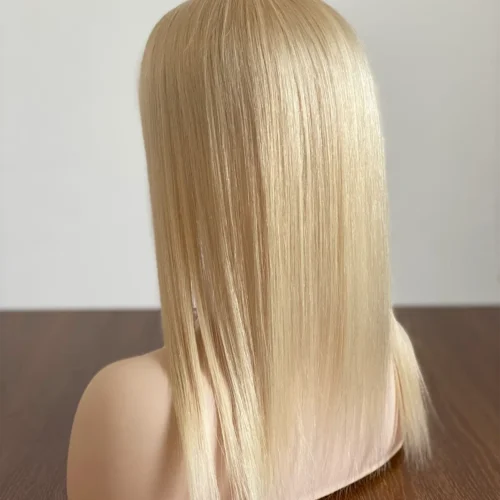 8x8 inch Human Hair Topper For Thinning Hair Silk Top Parted With wefted Back 11 hair topper for thinning hair blonde