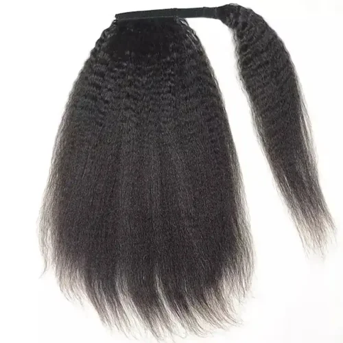 remy human hair ponytail kinky straight