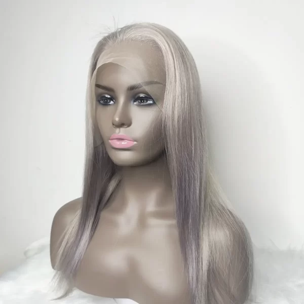 silver gray wigs 13x4 lace front wig virgin hair