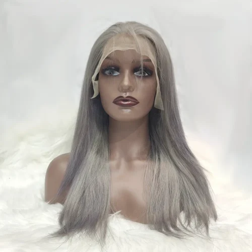 human hair gray wig