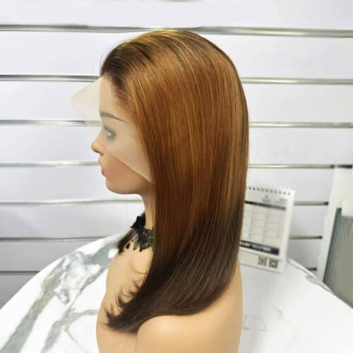 ombre blonde wig with dark roots and ends