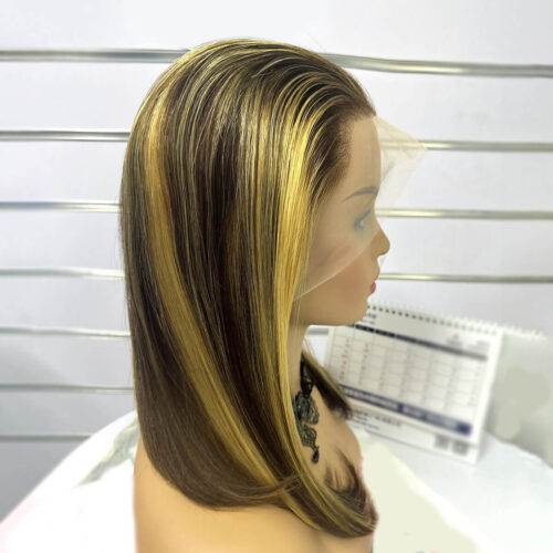 blonde wig with brown highlights