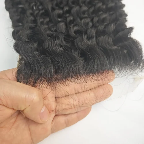6x6 HD Lace Jerry Curly Closure Virgin Human Hair Natural Color 7 curly closure