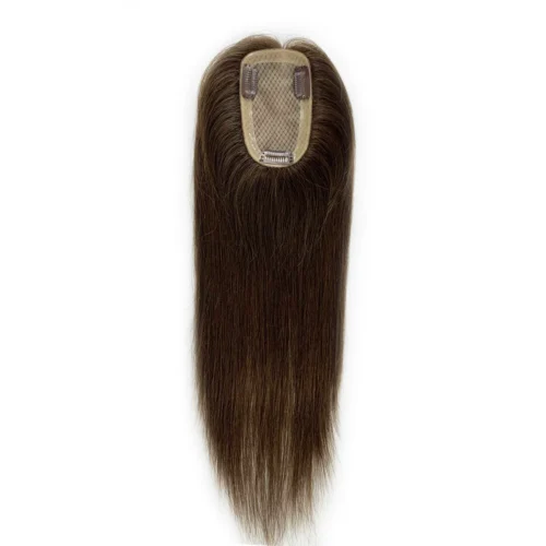3x5 silk base human hair topper dark brown color 2#