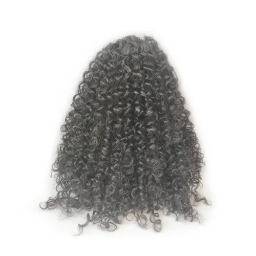 human hair curly half wig