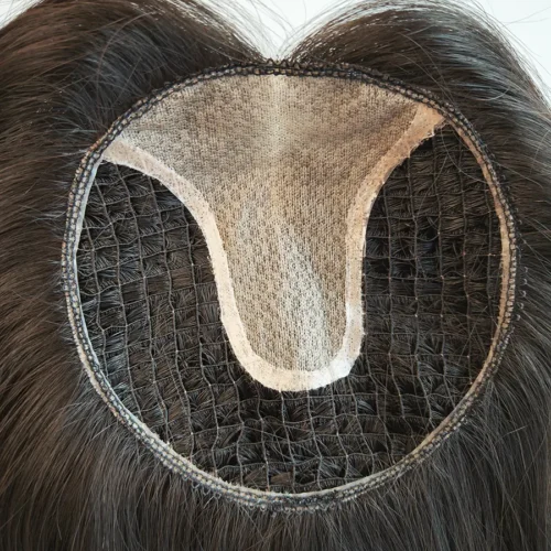 6x6 Fishnet Hair Topper For Women With Thinning Hair Silk Top Parted 12 fishnet hair topper silk top