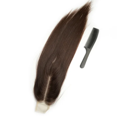 2x6 Raw Hair Middle Part Closure Color 4 Medium Brown Human Hair Closure