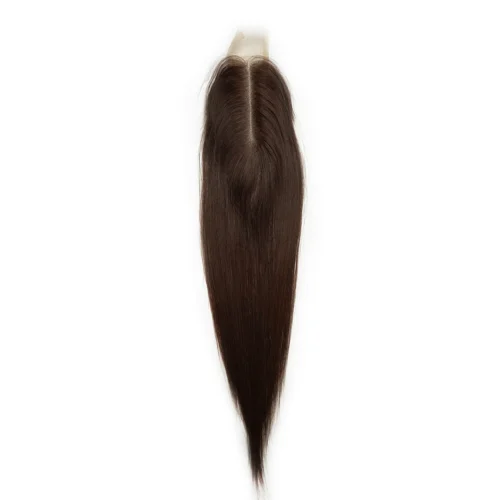 16 Inch 2x6 Raw Hair Closure – Color 4# Medium Brown, Middle Part, Transparent Lace, Double Drawn 7 2x6 Transparent Lace Closure