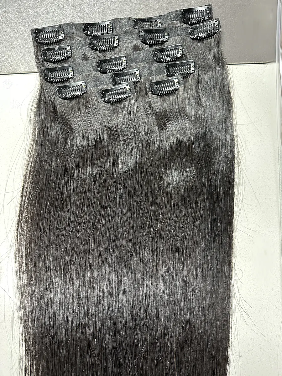 Seamless Clip In Hair Extensions Remy Hair PU Clip Ins Hair Extensions 6Pcs/Lot 110g 16 Clips 2 pu clip ins hair extensions