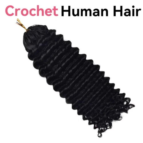 deep wave human-crochet hair extensions