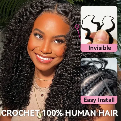Kinky Curly Crochet Human Hair Extensions
