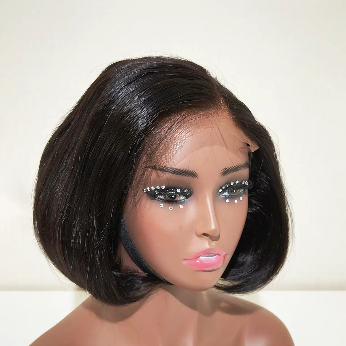 5x5 HD Lace Side Part Bob Wig Human Hair | Drawstring Glueless Wig 4 hd lace closure wig side part