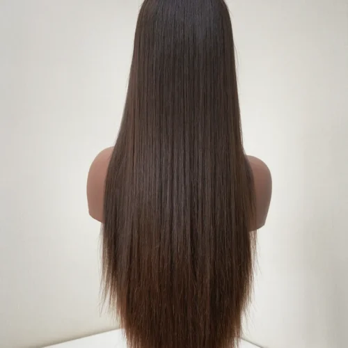 5x5 HD Closure Drawstring Wig – Double Drawn Raw Human Hair 13 5x5 hd closure raw hair wig back view