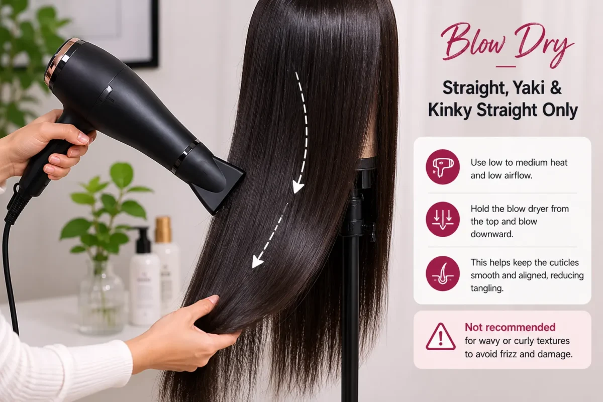 blow dry straight hair