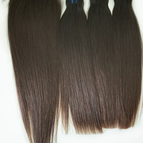 raw double drawn straight brown human hair bundles