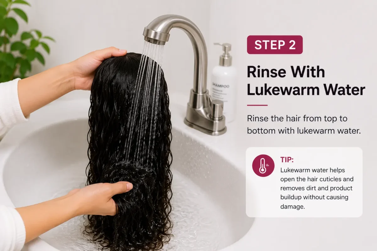 rinse with lukewarm water